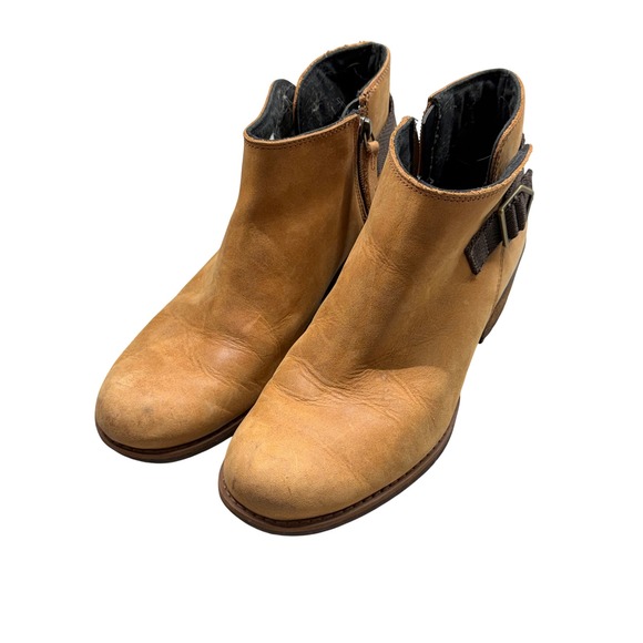 Merrell Womens J001724 Tan Leather Ankle Boots Side Zip Buckle Booties Size 7 - Picture 9 of 9